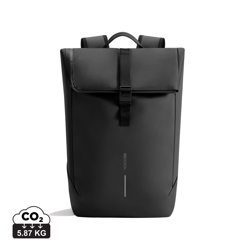 Sac à dos publicitaire à rabat étanche Urban Noir et Gris